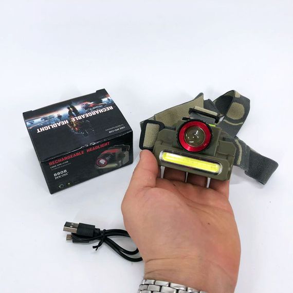 Ліхтар налобний Police 8808/6908-XPE+COB, micro USB, вбудований акумулятор,із зарядкою | Зображення 5