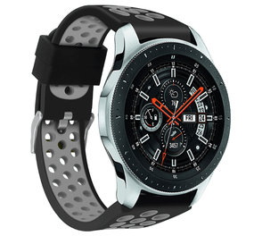 Спортивный ремешок с перфорацией для часов Samsung Galaxy Watch 46 mm SM-R800 - Black&Grey