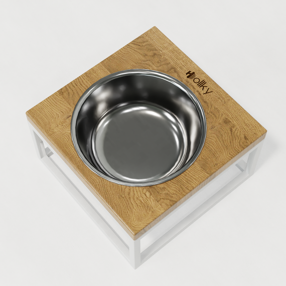 Миска на подставке для кошек и средних собак Hollky Base Solo M (1 × 0,8 л) Solo M-212110-WHNT | Зображення 2