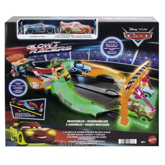 Трек Тачки Перехресний запуск, світиться у темряві Оригінал Disney Cars Glow Racers Launch & Criss-Cross | Зображення 1