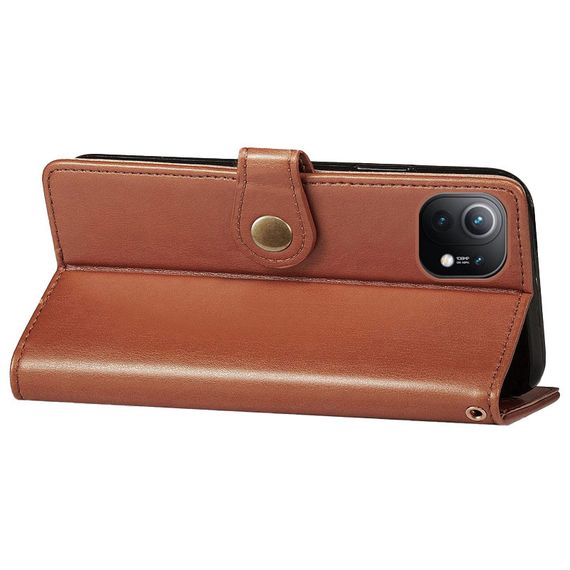 Шкіряний чохол-книжка GETMAN Gallant (PU) для Xiaomi Mi 11 Коричневий | Зображення 4