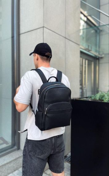 Чоловічий міський шкіряний рюкзак чорний Tiding Bag 60320 | Зображення 1