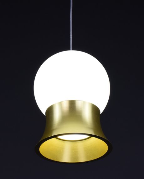 Люстра світлодіодна підвісна LED світильник для квартири на стелю лед 27612 Латунь 20-180х10х10 см. | Зображення 3