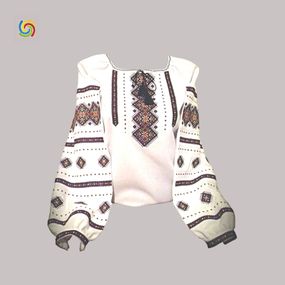 Рубашка Украинская вышиванка 1777 цвет белый размер L