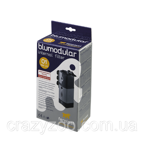 Внутрішній фільтр для акваріума Ferplast Blumodular 1 модульний регульований 12 Вт 900 л/год до 200 л 8x8x21.5 см 66215021 | Зображення 1