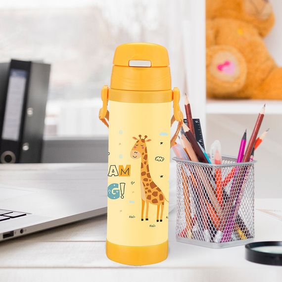 Термос детский 500 мл Maestro MR-1640-50-D Giraffe нержавеющая сталь с трубочкой | Зображення 1