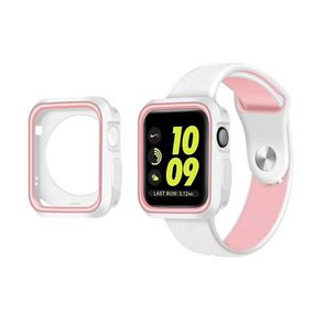 Силиконовый защитный корпус Primo для Apple Watch 38mm - White / Pink