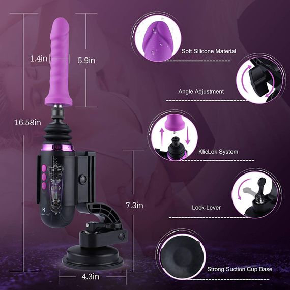 Міні секс-машина Hismith Mini Capsule Sex-Machine with Strong Suction Cup, потужна, перезаряджувана | Зображення 4