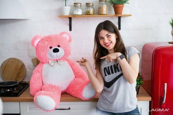 Мишка плюшевый Yarokuz Джон 110 см Розовый | Зображення 4