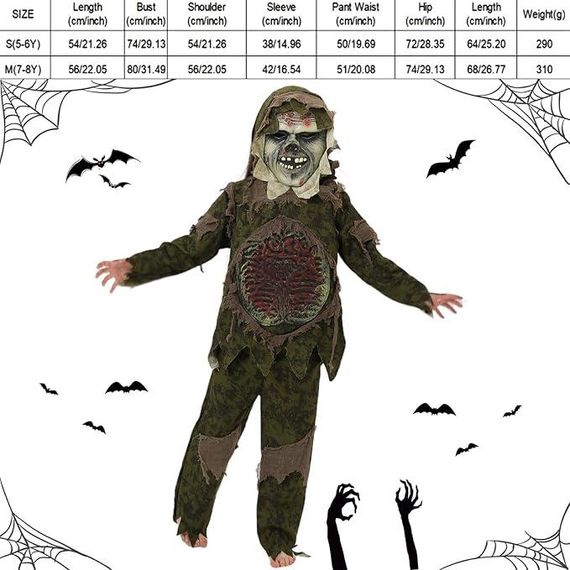 Костюм зомбі для хлопчика 7-8 років 122-128 см, страшний дитячій карнавальний образ на Хелловін маскарад Halloween | Зображення 3