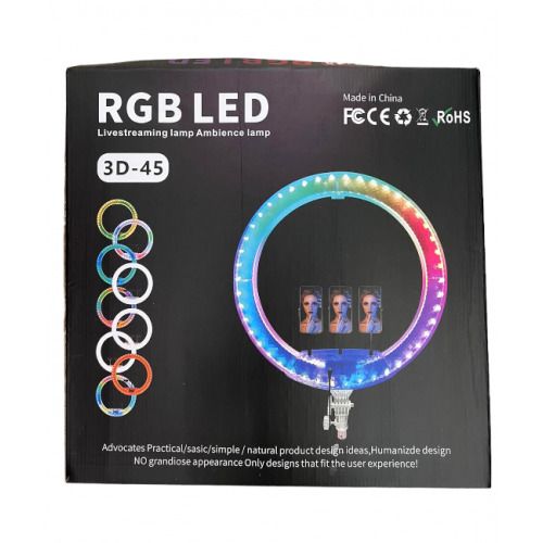 Кільцева LED лампа RGB 45см XPRO 3D-45RGB USB (40919-3D-45RGB_1201)