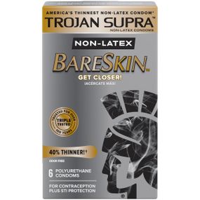 Упаковка 6шт поліуретанових Trojan Supra Bareskin
