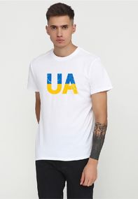 Футболка чоловіча біла з принтом "UA", 3XL