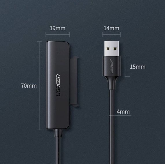 Кабель адаптер Ugreen CM321 SATA-USB 3.0 для підключення HDD/SSD 2.5" дисків - Black | Зображення 2