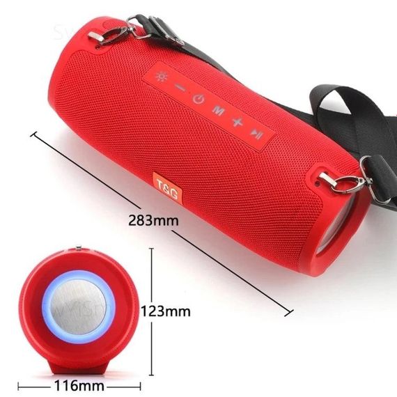 Портативна Bluetooth колонка TG534 SD IPX5 з ремінцем. Колір: червоний | Зображення 1