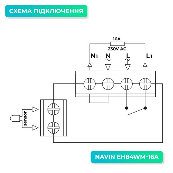 Терморегулятор механічний для теплої підлоги NAVIN EH84BM-16A, чорний матовий | Зображення 2