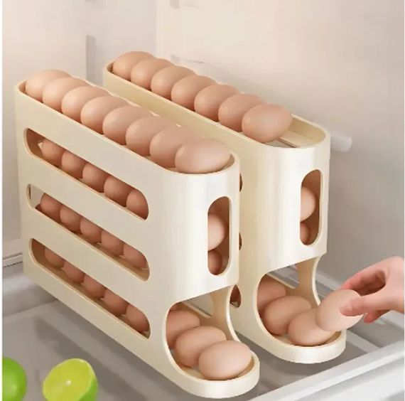 Компактный органайзер для яиц 4-слойный автоматический Plastic shelving AND XL-994 / Контейнер-лоток для яиц | Зображення 1
