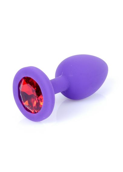Анальна пробка - Jewellery Silicone Purple Plug S Red | Зображення 1