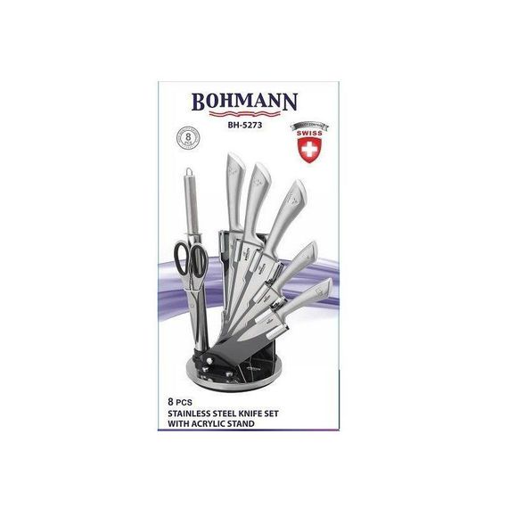 Набір кухонних ножів з підставкою Bohmann BH-5273, 8 предметів, нержавіюча сталь, гострі леза | Зображення 6