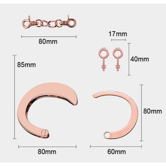 Наручники Розбірні Premium Metal Romfun, Gold, Золотий, Універсальний | Зображення 2
