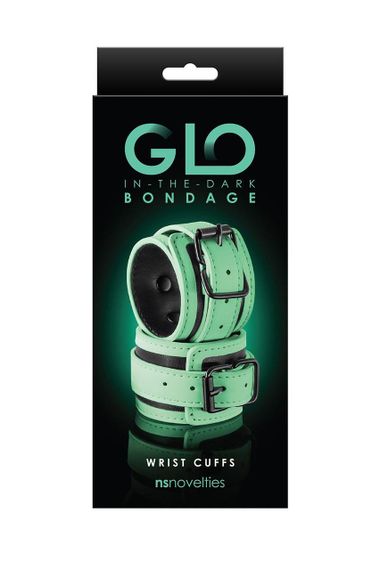 Наручники, світяться у темряві NS Novelties GLO BONDAGE WRIST CUFF GREEN Sex Aura | Зображення 2
