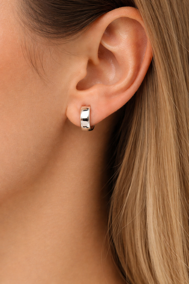 Серьги из белого золота с крестиком S-0387 | Зображення 4