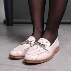 Лоферы женские Fashion Bitcoin 3592 36 размер 235 см Бежевый