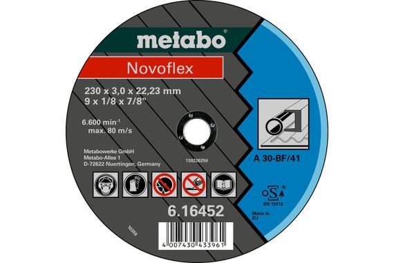 Круг відрізний Metabo NOVOFLEX 230 x 3.0 x 22.23 mm СТАЛЬ, TF 41 616452000