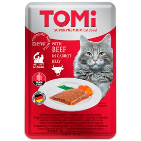 Корм TOMi Beef in Carrot Jelly влажный для котов с говядиной 100 гр