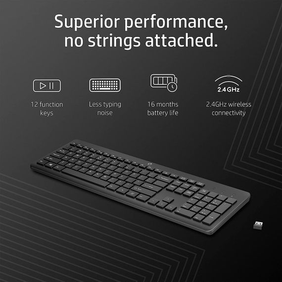 Клавіатура HP 230 Wireless UA Black (3L1E7AA) | Зображення 4