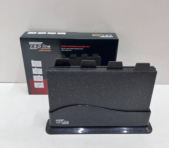 Кухонний набір дощок 5 предметів із підставкою чорний Zepline ZP-00220 (47616-ZP-00220_518) | Зображення 3