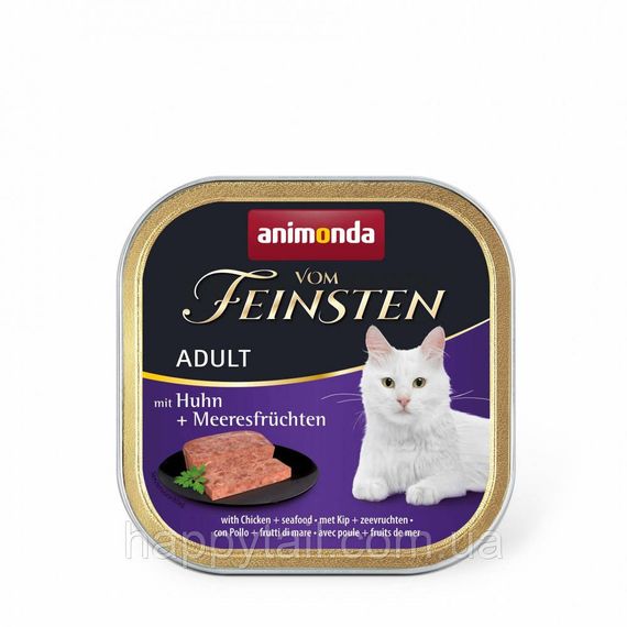Корм влажный Vom Feinsten Adult with Chicken Seafood для котов с курицей и морепродуктами 100 г