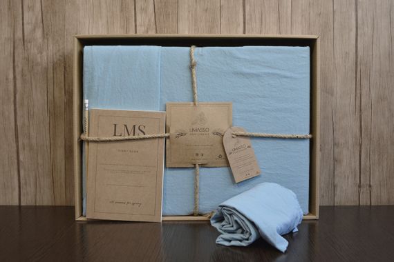 Постельное белье Limasso Stonewashed Ranforse 200 х 220 см Mineral Blue | Зображення 4