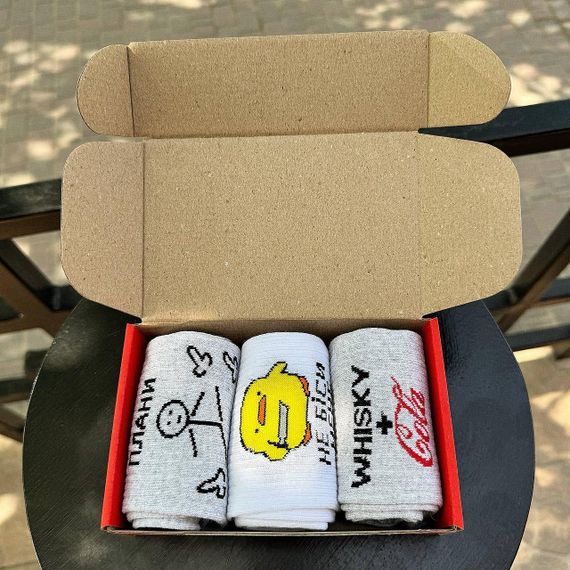 Подарочный набор мужских носков в коробке размер 40-45 3 пары цвет серый  ч3бокс042 | Зображення 5