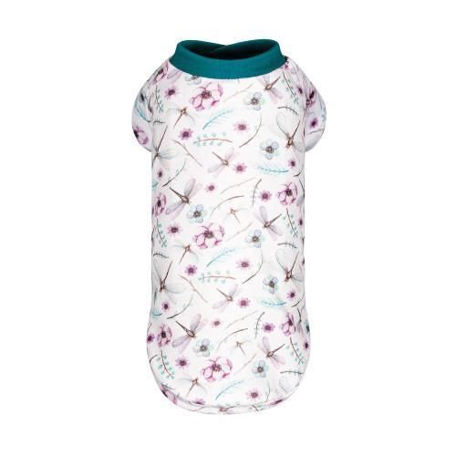 Футболка Pet Fashion Flora для собак бавовна білий трикотаж з квітковим принтом L