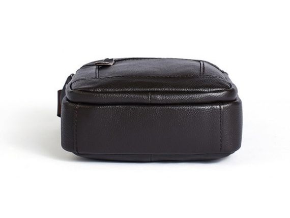 Чоловіча шкіряна сумка через плече чорна Tiding Bag LA3314-1BL | Зображення 8