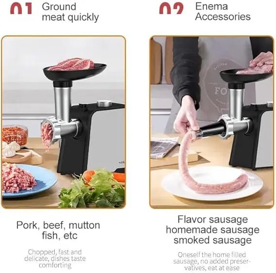 Мясорубка Sokany SK-087 1700 Вт из нержавеющей стали | Зображення 2