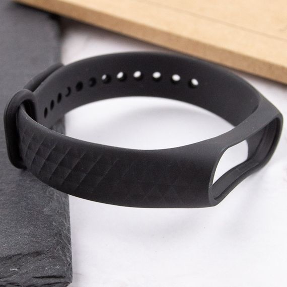 Ремешок Rhomb для Xiaomi Mi Band 3/4 Чорний | Зображення 4