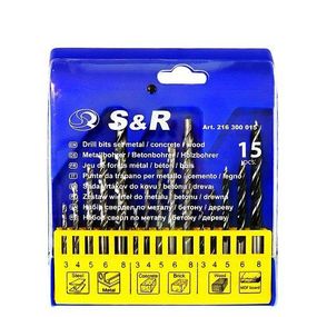 Набір свердел комбінований S & R 15 шт.(216300015)