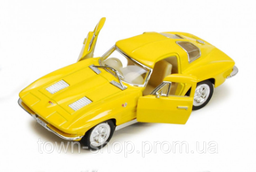 Детская модель машинки Corvette "Sting Rey" 1963 Kinsmart KT5358W инерционная, 1:32 (Yellow)