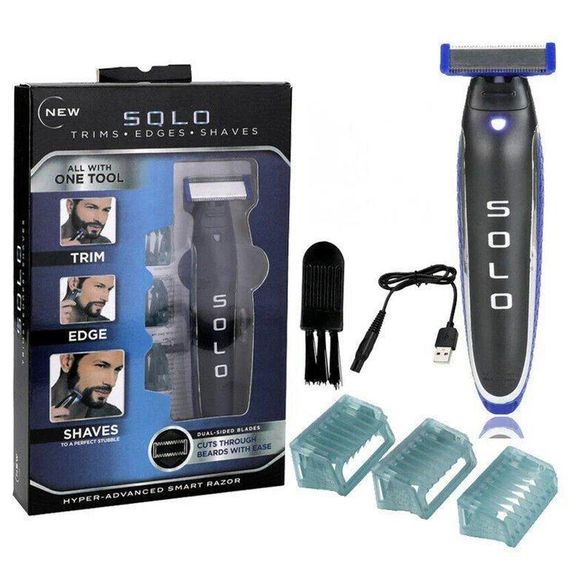 Мужской триммер Micro Touch Solo, Машинка для стрижки бороды 3 в 1