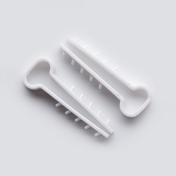 Дюбель-ёлочка (12х6) для плоских проводов белый (пач 100шт) APRO | Зображення 1