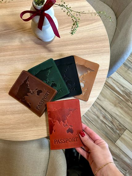 Шкіряна обкладинка для паспорта з написом Ukraine | Зображення 3