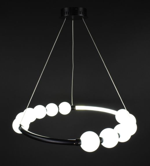 Люстра світлодіодна підвісна LED світильник для квартири на стелю лед 27725 Чорний 25-140х62х62 см. | Зображення 1