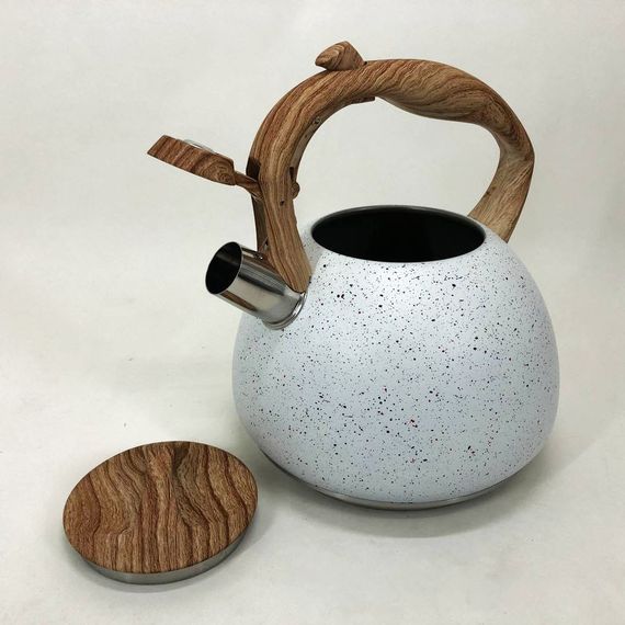 Чайник Unique із свистком UN-5306 2,7л мармур. MU-213 Колір: білий | Зображення 1