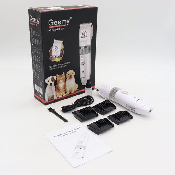 Машинка для стрижки животных Geemy GM 634 / Беспроводной триммер для груминга кошек и собак | Зображення 9