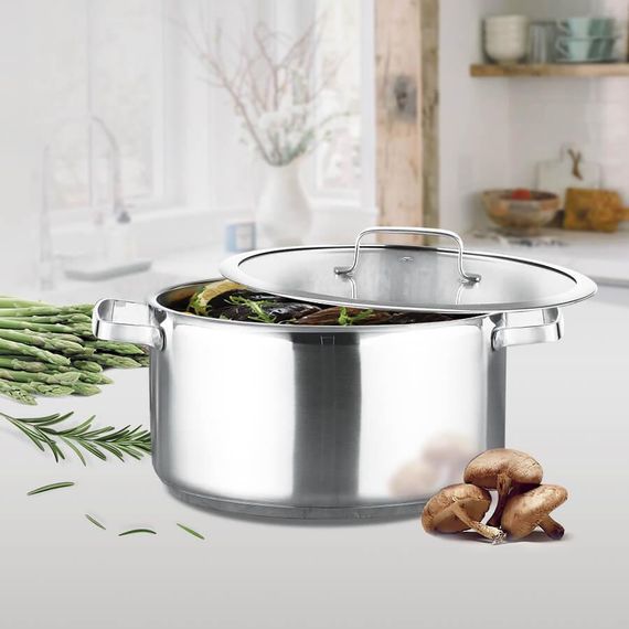 Каструля Maestro MR-3514-24, 6 л, 24 см, з нержавіючої сталі з кришкою, для всіх типів плит | Зображення 1