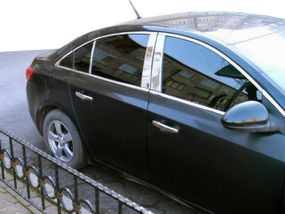 Накладки на стійки (6 шт, нерж.) для Chevrolet Cruze 2009-2015 рр