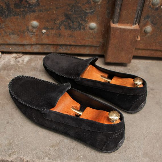 Перфорированные мужские мокасины из замши 39 - 45 размер | Зображення 4
