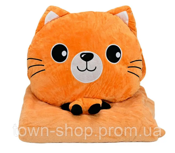 Детская мягкая игрушка "Кошечка" L1128(Peach) игрушка с пледом, размер 40 см
